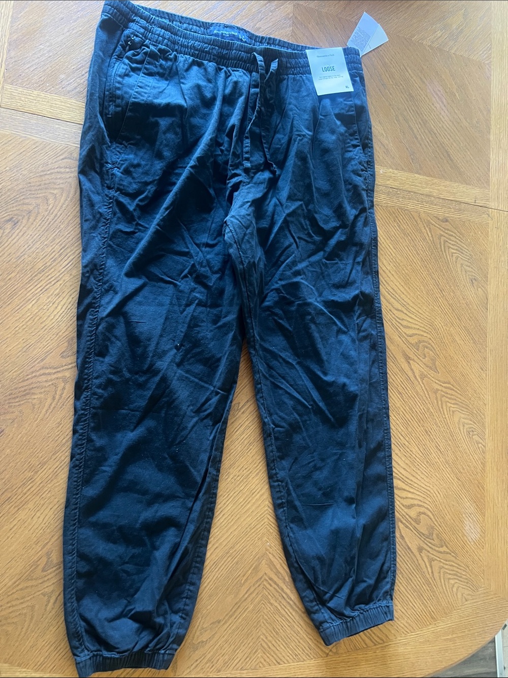 Abercrombie & Fitch Black Drawstring Jogger Pants